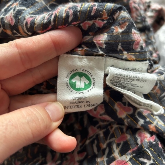 Cleobella Sz Small Brynlee Floral Top Organic Cotton Lurex Balloon Sleeves - Picture 7 of 11